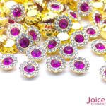 Chaton Redondo Acrílico Com Base ABS dourado com Strass 10mm C/1000-Unidades