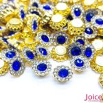 Chaton Redondo Acrílico Com Base ABS dourado com Strass 10mm C/1000-Unidades - Imagem 3