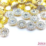 Chaton Redondo Acrílico Com Base ABS dourado com Strass 10mm C/1000-Unidades - Imagem 4