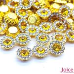 Chaton Redondo Acrílico Com Base ABS dourado com Strass 10mm C/1000-Unidades - Imagem 5