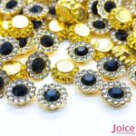 Chaton Redondo Acrílico Com Base ABS dourado com Strass 10mm C/1000-Unidades - Imagem 6