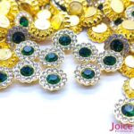 Chaton Redondo Acrílico Com Base ABS dourado com Strass 10mm C/1000-Unidades - Imagem 7
