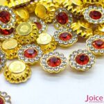 Chaton Redondo Acrílico Com Base ABS dourado com Strass 10mm C/1000-Unidades - Imagem 8