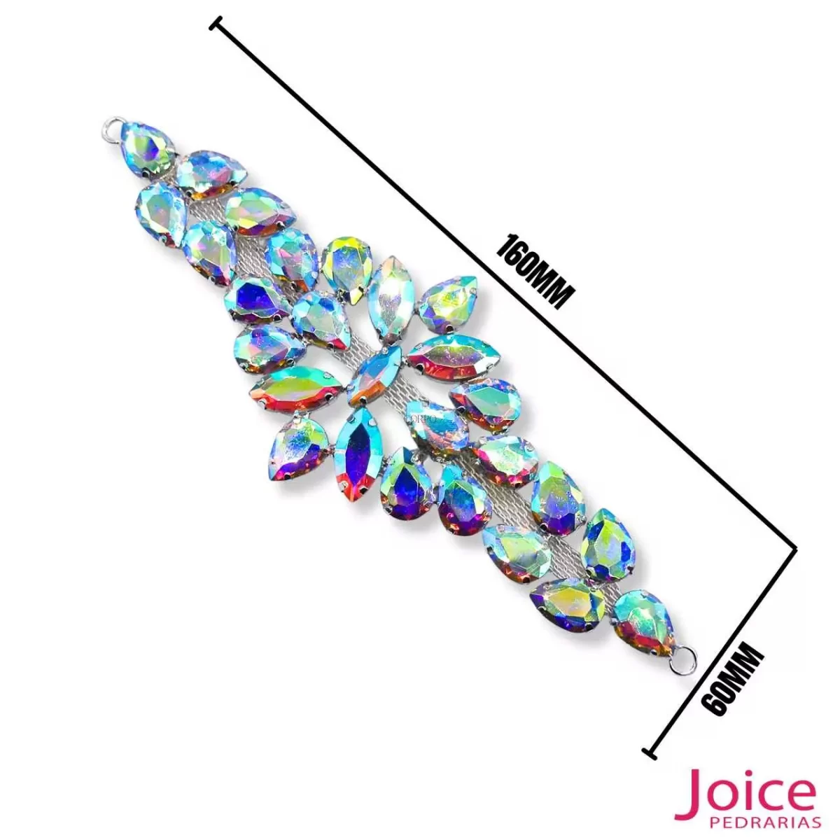 Aplique De Strass 55mm X 160mm C/1-Unidades Ref:201 - Imagem 1