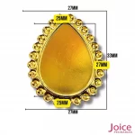 Tag Gota De Metal Dourado Para Chaton 27mm x 33mm C/100-Unidades-Ref:K20