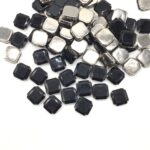 Pedra Engrampada Quadrado 18mm X 18mm Base Prata  C/100unidades - Imagem 3