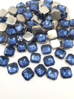 Pedra Engrampada Quadrado 18mm X 18mm Base Prata  C/100unidades - Imagem 4