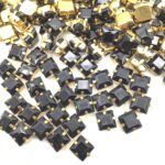 Pedra Engrampada Quadrado Base Dourado 8mm X 8mm C/100unidades - Imagem 9