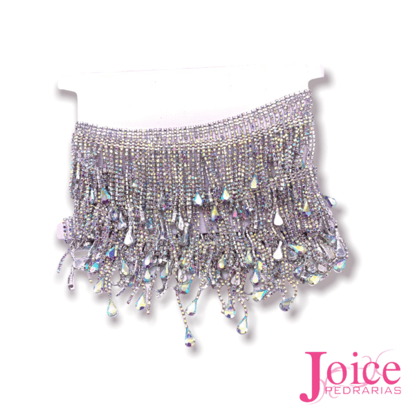 Franja De Strass Vidro 9Cm C/2y=1.8m