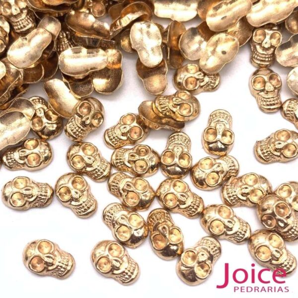 Caveira Metal Dourado 5mm X 10mm C/500Unidades