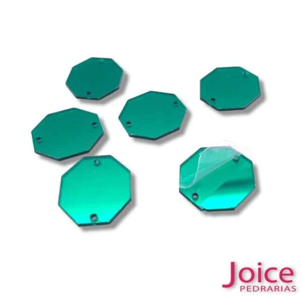 Espelho Octagonal 18mm X 20mm Com Furo Para Costura C/200 Unidades