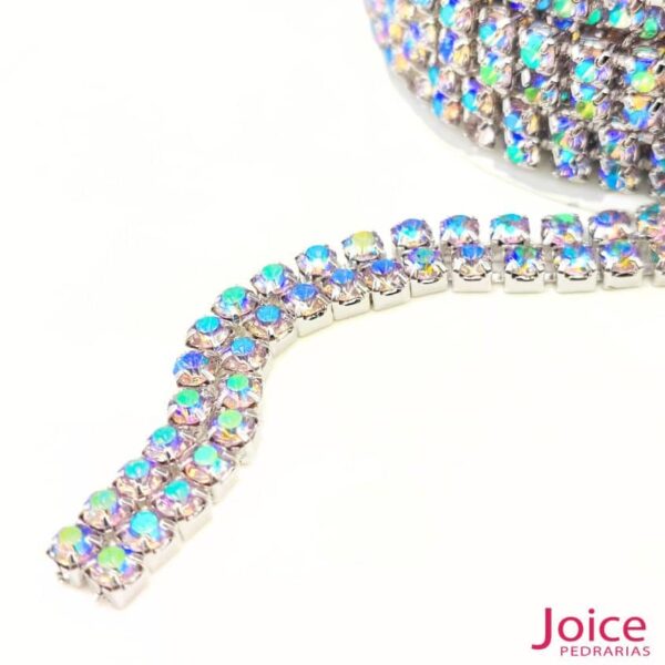 Corrente De Strass Dupla ss16 Com 10-Metros