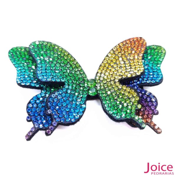Aplique Borboleta Com Strass De Cristal 50mm x 90mm C/10-Unidades Ref:21-714