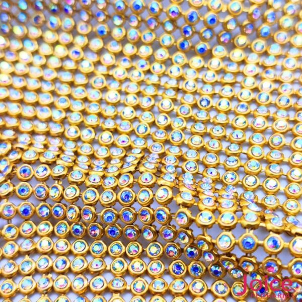 Manta malha de metal com strass