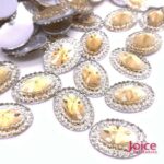 Açúcarado Oval 13mmX18mm Com Cristal Em Volta Cristal C/270Un - Imagem 3