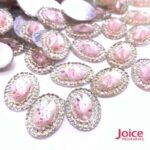 Açúcarado Oval 13mmX18mm Com Cristal Em Volta Cristal C/270Un - Imagem 2