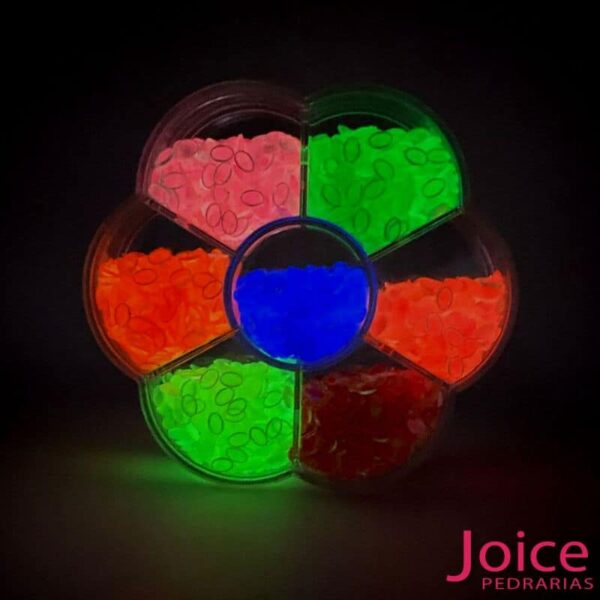 Kit Pedra Lua Oval Neon 7Cores Brilho No Escuro