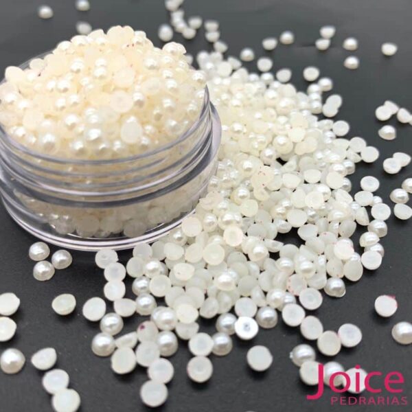 Micro Meia Perola Creme 3mm Para Joias De Unhas C/20000Unidades