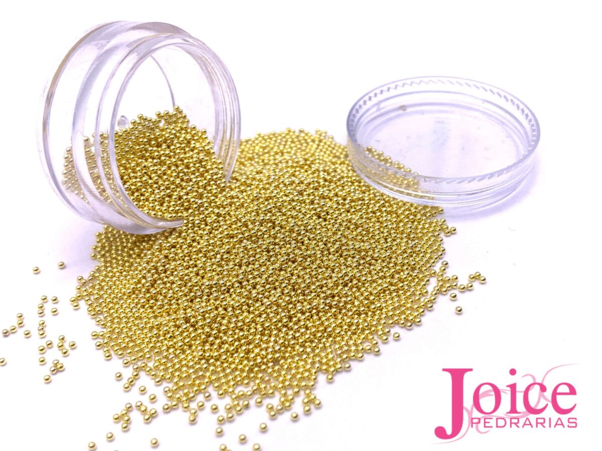 Caviar de Metal 1.0mm Dourado Claro - Imagem 3