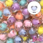 Coração De Acrilico Mix 16mm c/500Gramas