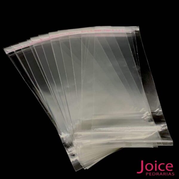 Saquinho Adesivado C/Cola Transparente 9Cm X 22Cm +3Cm+ 2.5Cm C/200 Unidades