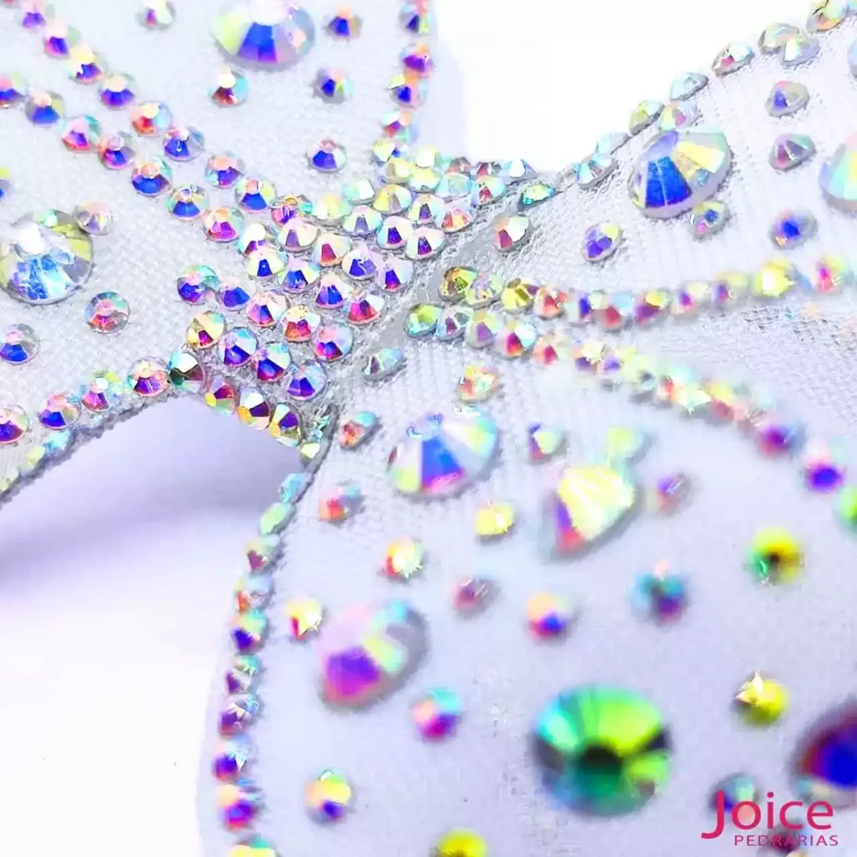 Aplique Laço Transparente Com Strass De Cristal 60mm x 110mm C/10-Unidades Ref:23-948 - Imagem 2