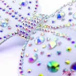 Aplique Laço Transparente Com Strass De Cristal 60mm x 110mm C/10-Unidades Ref:23-948 - Imagem 2