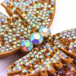 Aplique Borboleta Com Strass De Cristal 75mm X 110mm C/5-Unidades Ref:23-A148 - Imagem 3
