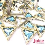 Chaton Triangulo 22mm x 22mm Dourado Em Volta  C/100Un - Imagem 2