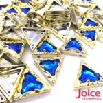 Chaton Triangulo 22mm x 22mm Dourado Em Volta  C/100Un