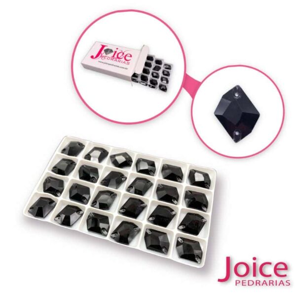 Imitação Swarovski formato irregular Base Reta Com furo 14mm X 17mm C/96Unidades