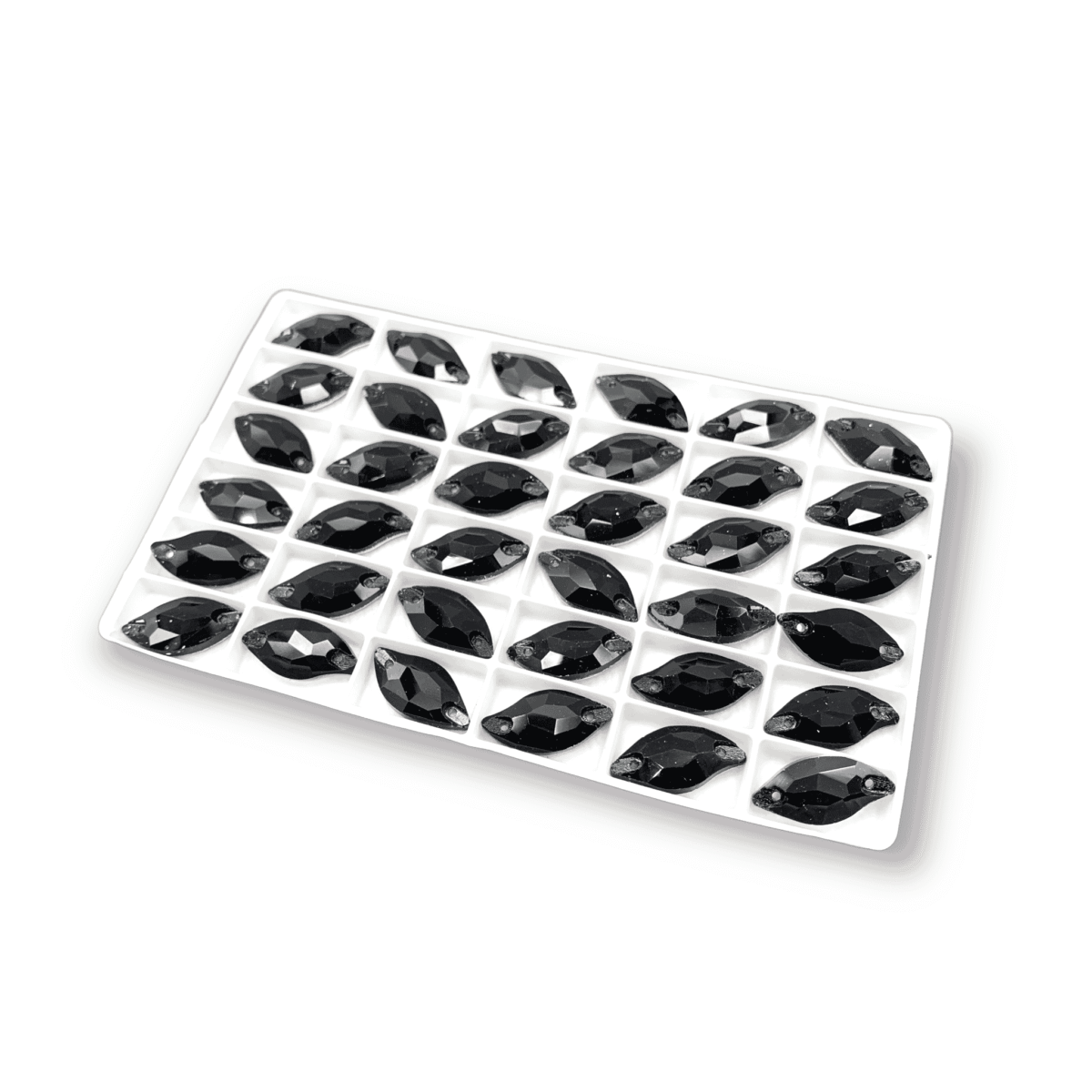 Imitação Swarovski Formato Irregular Base Reta Com Furo 9mm × 20mm C/144unidades - Imagem 4
