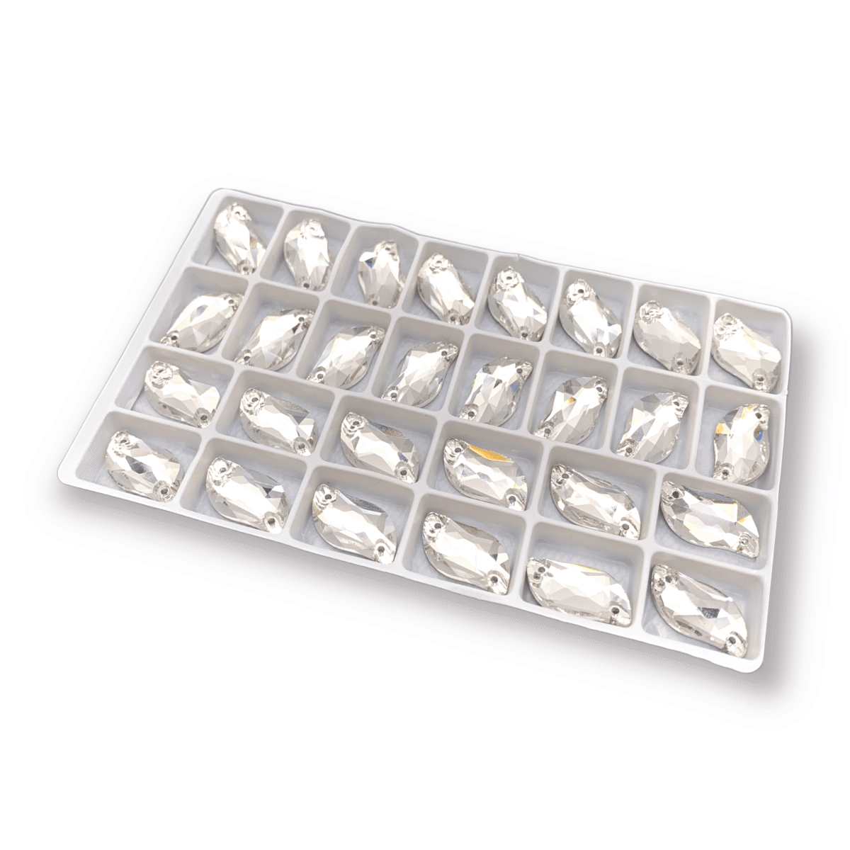 Imitação Swarovski Formato Irregular Base Reta Com Furo 9mm × 20mm C/140unidades - Imagem 11