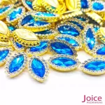 Chaton Navete Acrílico Com Base ABS dourado com Strass 7mm X 15mm C/1000-Unidades - Imagem 4