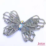 Aplique Borboleta Com Strass De Cristal 75mm X 110mm C/10-Unidades Ref:22-746
