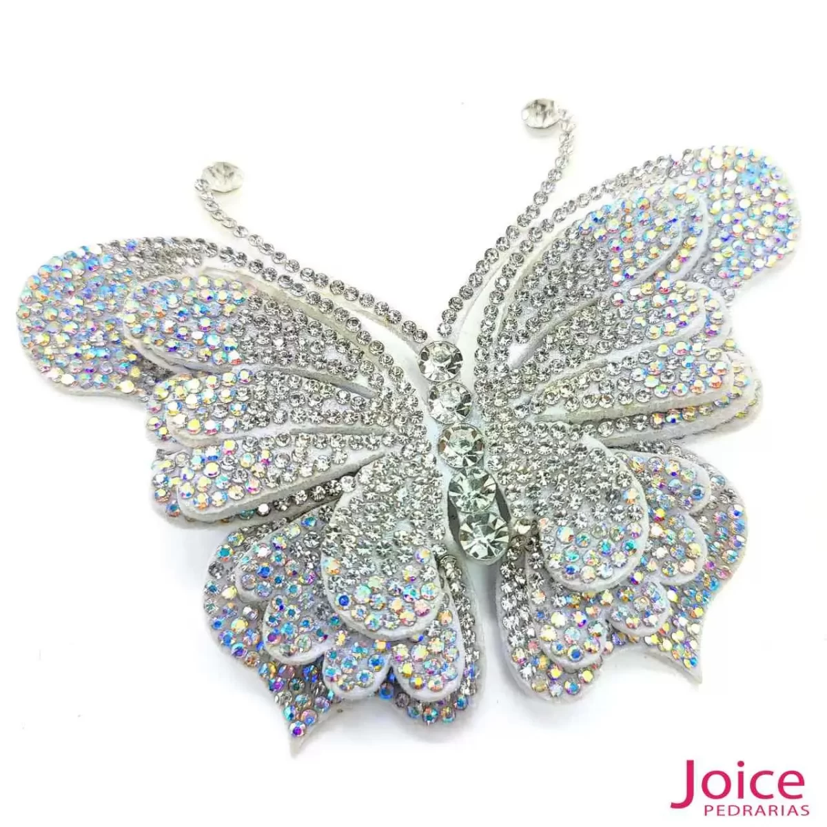 Aplique Borboleta Com Strass De Cristal 90mm x 100mm C/5-Unidades Ref:22-607 - Imagem 3