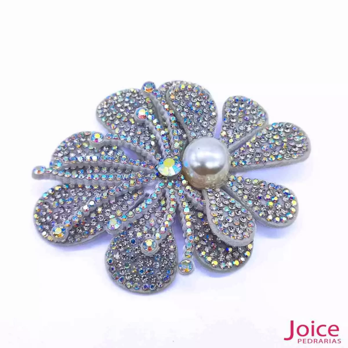 Aplique Flor Com Strass e Pérola De Cristal 70mm X 84mm C/10-Unidades Ref:23-980 - Imagem 8