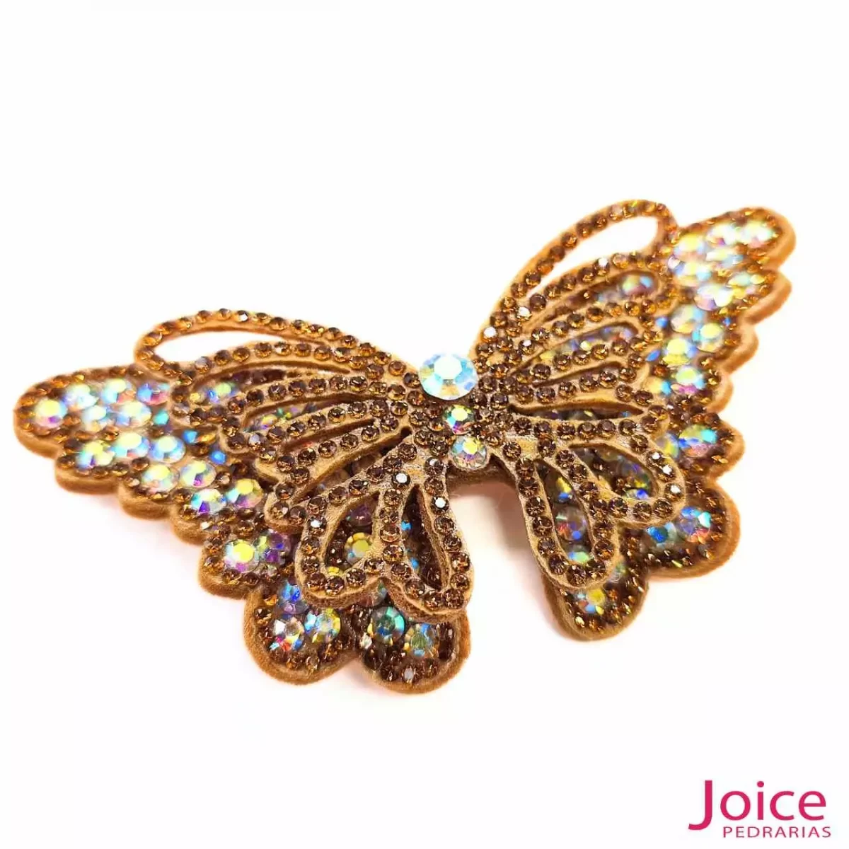 Aplique Borboleta Com Strass De Cristal 50mm x 90mm C/10-Unidades Ref:21-A134 - Imagem 1