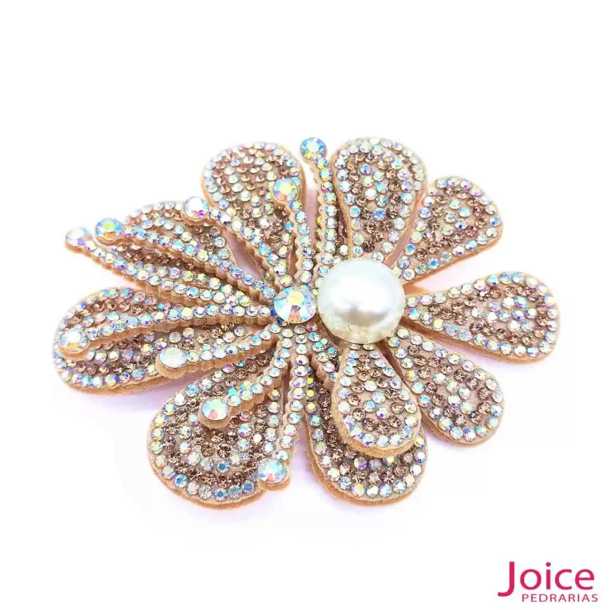 Aplique Flor Com Strass e Pérola De Cristal 70mm X 84mm C/10-Unidades Ref:23-980 - Imagem 4