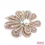 Aplique Flor Com Strass e Pérola De Cristal 70mm X 84mm C/10-Unidades Ref:23-980 - Imagem 4