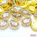 Chaton Gota Acrílico Com Base ABS dourado com Strass 13mm X 18mm C/500-Unidades - Imagem 11