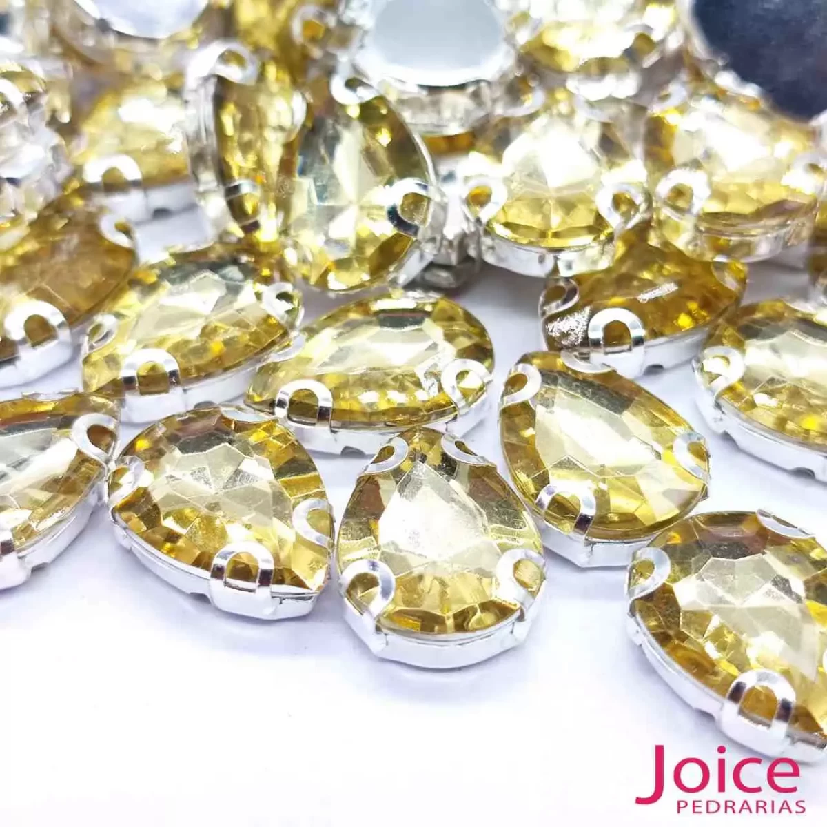 Pedra Engrampada Gota 13mm X 18mm Com Base De Aço C/200-Unidades - Imagem 6