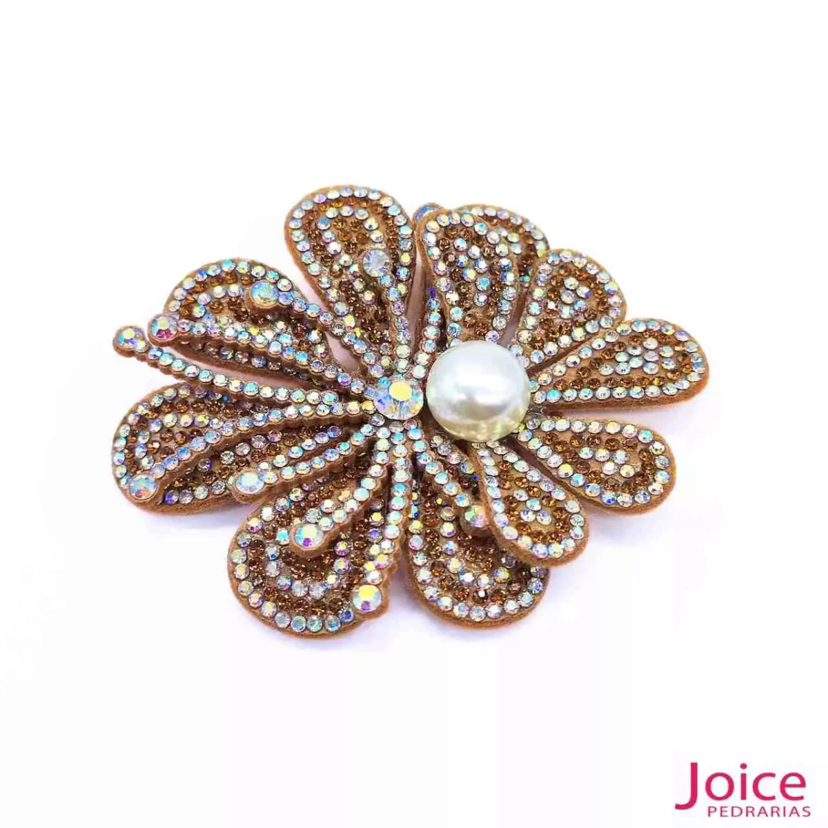 Aplique Flor Com Strass e Pérola De Cristal 70mm X 84mm C/10-Unidades Ref:23-980 - Imagem 5
