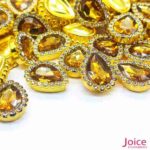 Chaton Gota Acrílico Com Base ABS dourado com Strass 13mm X 18mm C/500-Unidades - Imagem 12