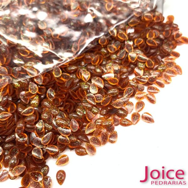 Lua Gota Resina Com Glitter 4mm X 6mm C/10000Unidades