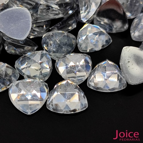 Chaton Triângulo Diamante Acrílico Base Reta 12mm x 12mm C/1000-Unidades