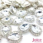 Gota Cristal Imitação Swarovski Com Strass Base De Aço C/200unidades - Imagem 7