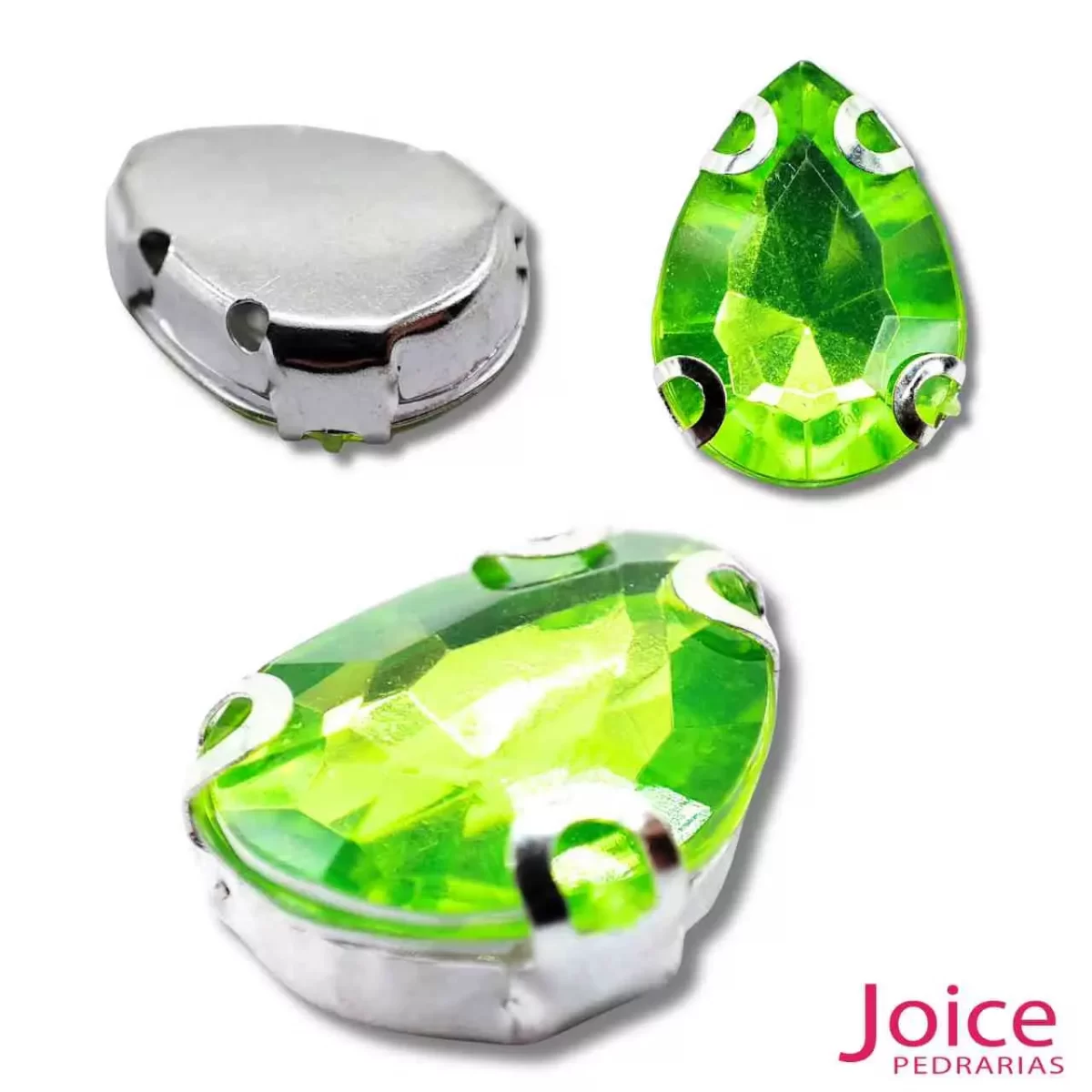 Pedra Engrampada Gota 13mm X 18mm Com Base De Aço C/200-Unidades - Imagem 2