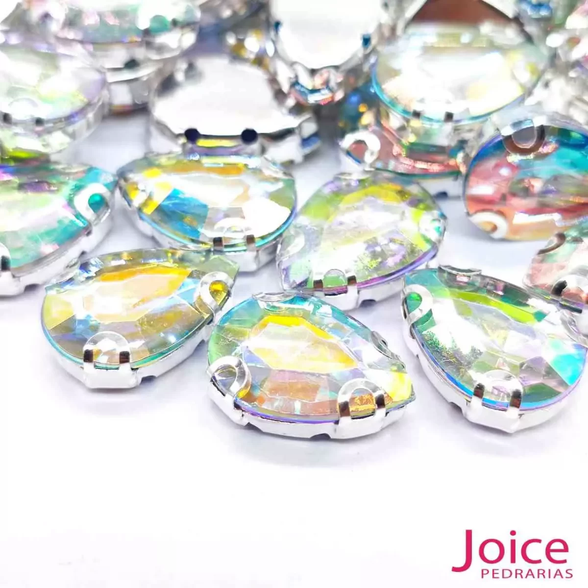 Pedra Engrampada Gota 13mm X 18mm Com Base De Aço C/200-Unidades - Imagem 11