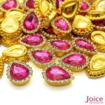 Chaton Gota Acrílico Com Base ABS dourado com Strass 13mm X 18mm C/500-Unidades - Imagem 5